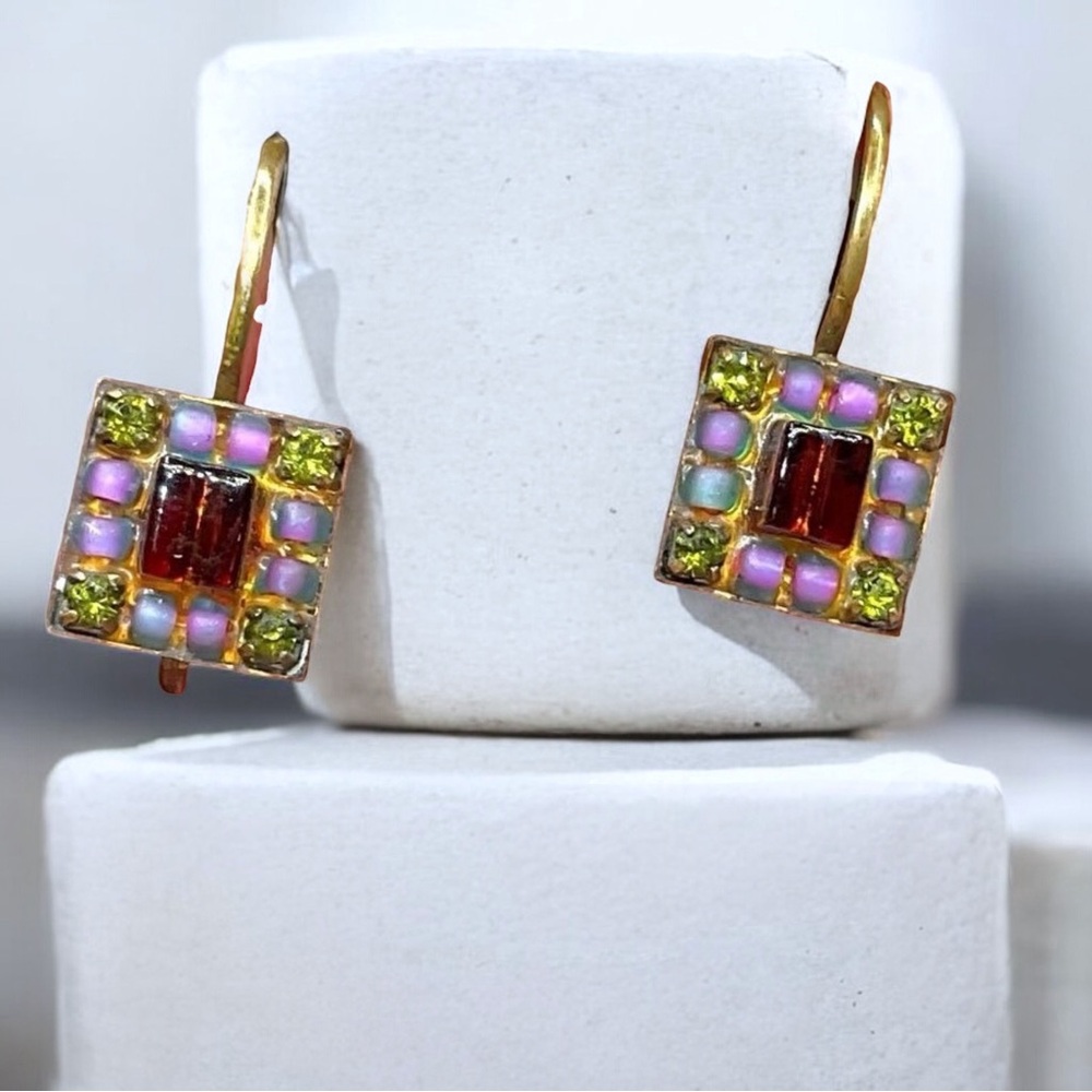 🌺 Glass Micro Mosaic Earrings